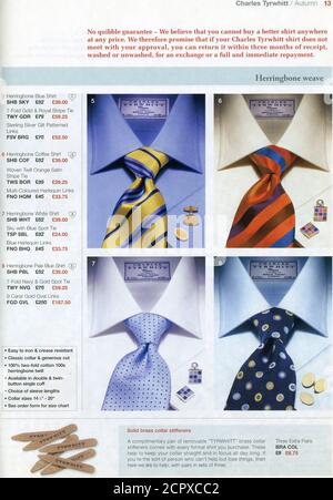 The Inside of UK catalogue 'Charles Tyrwhitt', hiver 2005. Banque D'Images