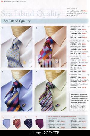 The Inside of UK catalogue 'Charles Tyrwhitt', hiver 2005. Banque D'Images