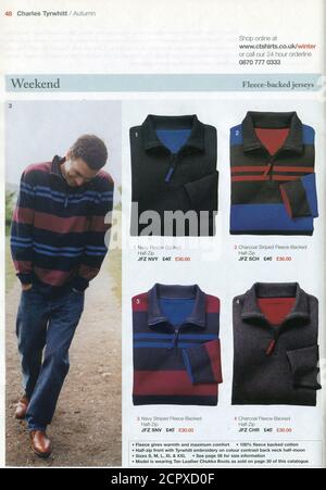 The Inside of UK catalogue 'Charles Tyrwhitt', hiver 2005. Banque D'Images
