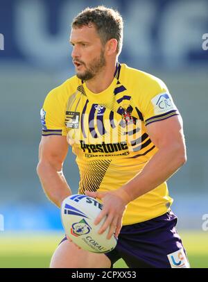 Sean O'Loughlin de Wigan pendant le match de la Super League de Betfred au stade AJ Bell, à Salford. Banque D'Images