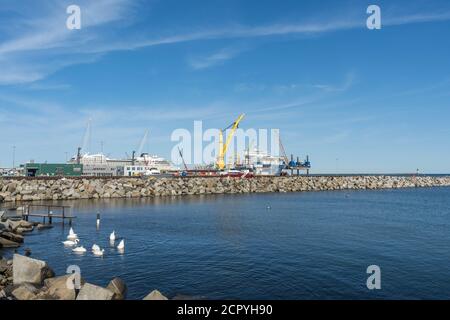 Allemagne. Rügen , Port Mukran, 17 septembre 2020. Port de Mukran, près de Sassnitz sur l'île de Rugen le 17 septembre 2020. Pipeline Nordstream 2 Banque D'Images