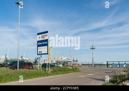 Allemagne. Rügen , Port Mukran, 17 septembre 2020. Port de Mukran, près de Sassnitz sur l'île de Rugen le 17 septembre 2020. Pipeline Nordstream 2 Banque D'Images