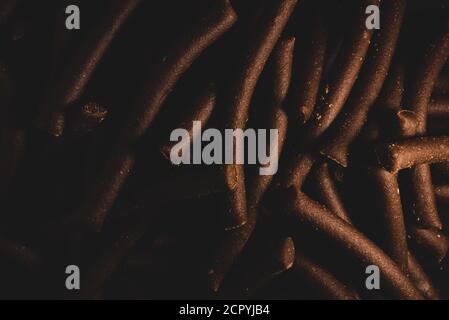 Macro gros plan de friandises pour chiens, encas, mise au point sélective Banque D'Images