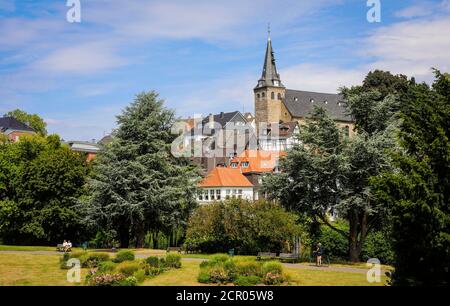 Essen-Kettwig, vieille ville avec église historique du marché, Essen, Rhénanie-du-Nord-Westphalie, Allemagne Banque D'Images