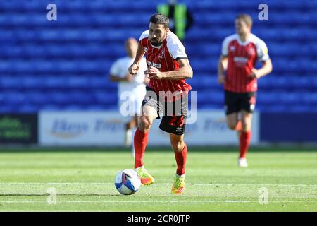 Birkenhead, Royaume-Uni. 19 septembre 2020. Liam Sercombe de Cheltenham Town en action. EFL Skybet football League Two Match, Tranmere Rovers v Cheltenham Town at Prenton Park, Birkenhead, Wirral, samedi 19 septembre 2020. Cette image ne peut être utilisée qu'à des fins éditoriales. Utilisation éditoriale uniquement, licence requise pour une utilisation commerciale. Aucune utilisation dans les Paris, les jeux ou les publications d'un seul club/ligue/joueur.pic par Chris Stading/Andrew Orchard sports Photography/Alamy Live News crédit: Andrew Orchard sports Photography/Alamy Live News Banque D'Images