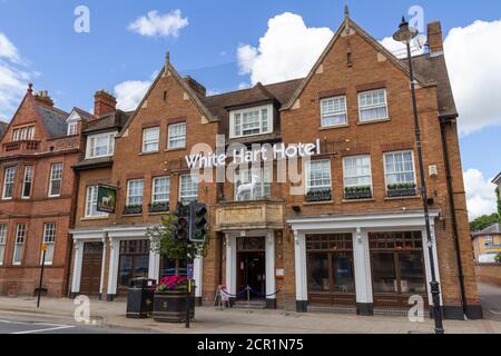 The White Hart Hotel on High Street, Newmarket, Suffolk, Royaume-Uni. Banque D'Images