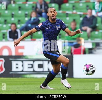 Ville de Brême, Allemagne. 19 septembre 2020. Firo: 19.09.2020 Fuvuball, football 1. Bundesliga, saison 2020/2021 SVW SV Werder Bremen - Hertha BSC Berlin 1: 4 Hertha Mateus Cunha, action individuelle, | usage dans le monde crédit: dpa/Alay Live News Banque D'Images