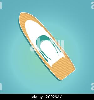 Voyage de luxe seaway Ocean transport vecteur bateau à moteur yacht dans le design plat tendance. Illustration de Vecteur