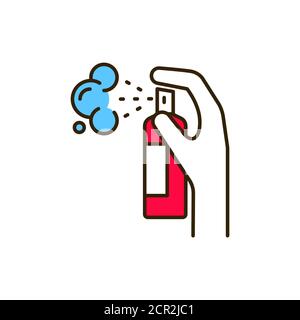 Icône de la ligne de couleur du produit antiseptique. Pictogramme pour page Web, application mobile, Promo. Élément de conception UI UX GUI. Contour modifiable. Illustration de Vecteur