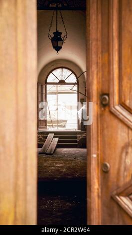 Maison, chantier, porte, Pistoia, Toscane, Italie Banque D'Images