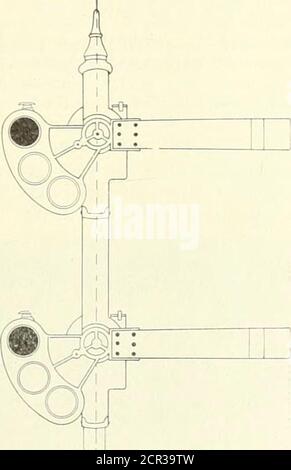 . Génie ferroviaire et de locomotive : un journal pratique de la force motrice ferroviaire et du matériel roulant. position de 45degrés du pper, la butée d'indication de positionhorizontale. Le signal inférieur à trois positions reproduit fidèlement la transmission du signal supérieur à côté de la route configurée. Le signal nain be-low représente les mouvements à vitesse lente. Ce système dans la forme automatique hastwo signaux sur un poste, la donnéestrois indications de la maison, soit: Norm.ilspeed, vitesse limitée et arrêt, thelower ou distant reproduisant les indica-tions du signal de la maison sur le blockahead. Ce système, cependant Banque D'Images