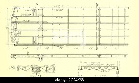 . Journal de chemin de fer de la rue . DEMI-PLANS, ÉLÉVATION ET SECTIONS DU FJT. DERNIÈRE CAK POUR LE CHEMIN DE FER ÉLEVÉ NORD-OUEST, DU CHICAGO 846 STREET RAILWAY JOURNAL. [Vol XXXL no 21. 3 po Angles X %-in. Fixés aux toiles des seuils de tlie. Avant les faisceaux d'aiguille une construction similaire est émijloyé, usinga 3-in. X i^-in. Pour la corde supérieure, une barre de 3 po. X 4 po.^-in Banque D'Images