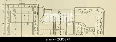 . American ENGINEER and Railroad Journal . i€si APPLICATION DE BOUTEILLES ET DE VANNES ALLFBREE-HUBBELL À LA LOCOMOTIVE ROCK ISLAND. i -* i r&lt;—. Section C.-C. Banque D'Images