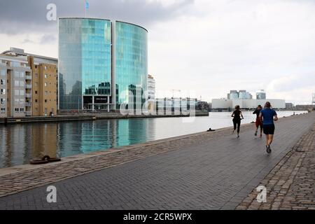 Jogging du soir à Copenhague Banque D'Images