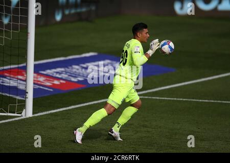 Swansea, Royaume-Uni. 19 septembre 2020. Neil Etheridge, gardien de but de Birmingham City en action. EFL Skybet Championship Match, Swansea City et Birmingham City au Liberty Stadium de Swansea le samedi 19 septembre 2020. Cette image ne peut être utilisée qu'à des fins éditoriales. Utilisation éditoriale uniquement, licence requise pour une utilisation commerciale. Aucune utilisation dans les Paris, les jeux ou les publications d'un seul club/ligue/joueur. photo par Andrew Orchard/Andrew Orchard sports Photography/Alamy Live News crédit: Andrew Orchard sports Photography/Alamy Live News Banque D'Images