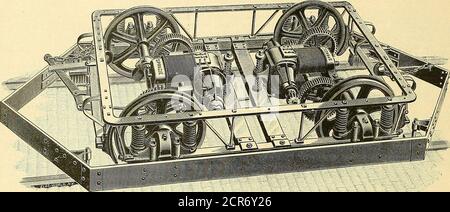 . bulletin de chemin de fer électrique . C74i showingcaT - avec siège en rotin et dossier sans ressorts. Bureaux, 48 et 50 North Sixth St. Factories, 615 à 621 Filbert St. PHILADELPHIE, PA. 40 THE STREET RAILWAY GAZETTE - FÉVRIER 1889 SPRAGUE ELECTRIC RAILWAY SYSTEM EST SUPÉRIEUR À TOUS LES AUTRES POUR LES TRAVAUX DE CHEMIN DE FER DE RUE AINSI QUE DANS TOUS LES AUTRES POINTS D'EXCELLENCE GÉNÉRALE. VUE DE SPRAGUE AMÉLIORÉE DE CAMION ÉLECTRIQUE POUR L'UTILISATION DE CHEMIN DE FER, MONTRANT LA MÉTHODE DE SUSPENSION FLEXIBLE DES MOTEURS FORBOTH SENS DE LA CONDUITE, FIXATION DES MOTEURS ET AUTRES DÉTAILS DE L'ARRANGEMENT. Nous avons reçu de M. W. L. Allen, Pissid Banque D'Images