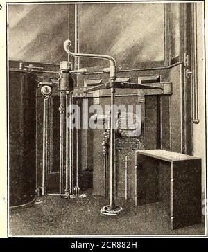 . Journal de chemin de fer de la rue . Westinghouse Air Brakes pour les chemins de fer électriques leur fiabilité absolue est fermement établie par des années du type le plus dur de service et isencore attesté par leur adoption universelle onSteam chemins de fer. L'illustration montre la disposition de l'appareil de commande dans la cabine d'une voiture équipée de freins pneumatiques droits Westinghouse. Westinghouse traction Brake Co. Bureaux généraux : Pittsburg, Pennsylvanie Boston, 638 Exchange Bldg.Buffalo, 774 Ellicott SQ. Bldg.Chicago, 1545 Ry. Exchange Bldg.Cincinnati, 1111 traction Bldg.Cleveland, 1007 New Eng. Bang. Adresse du bureau le plus proche pour p Banque D'Images