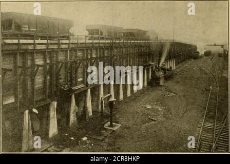 . Ingénieur américain et journal ferroviaire . TIG. 6—CENDRES ET CBANE ITINÉRANTE. 50 AMERICAN ENGINEER AND RAILROAD JOURNAL.. FIGURE 10—QUAI DE CHARBON ET FOSSES DE CENDRES. Banque D'Images