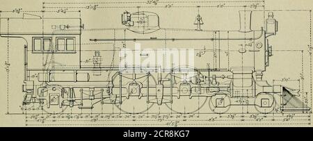 . American ENGINEER and Railroad journal . o &lt; o tr & lt; DC Z E Z o u 8 f- £ & gt; - o S 2 « o o a Q M CO o S ». Q-o ,. I- & lt;D CO = - h & lt; i & lt; juin 1902. AMERICAN ENGINEER AND RAILROAD JOURNAL 189. Schéma d'élévation de la locomotive de classe E2. Banque D'Images