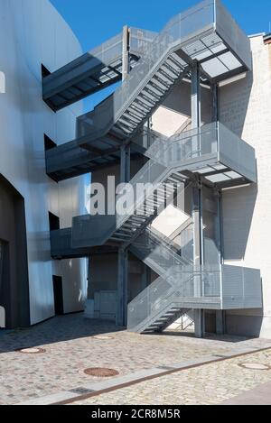 Allemagne, Mecklembourg-Poméranie occidentale, Stralsund, escalier latéral à l'Ozeaneum à Stralsund Banque D'Images