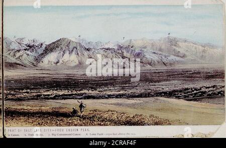 . Salt Lake City, avec un croquis de la route du chemin de fer du Pacifique central, d'Omaha à Salt Lake City, et de là à San Francisco /avec douze illustrations de photographies de C.R. Savage . Canon CITV Creek. LE WAHATCH MOUNTAIN RANGF ET LE CAMP DE PÂQUES DOUGLAS. 3. Canon d'émigration. 4. Parleys Canon. 5. MIL. Banque D'Images