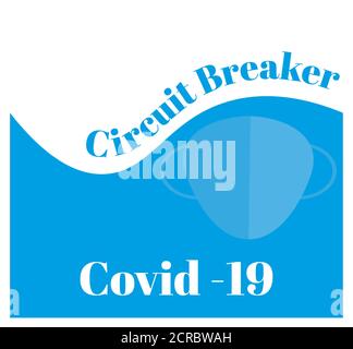 Covid-19 - vecteur de disjoncteur Illustration bleu clair arrière-plan Illustration de Vecteur