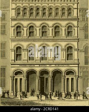 . Philadelphie et ses environs, et le paysage ferroviaire de Pennsylvanie . L'HÔTEL COLONNADE. PHILADELPHIE ET SES ENVIRONS. 33 cette partie de la ville est nouvelle et croît très rapidement. Heureusement, Chestnut Streetet ses voisins du sud ont été presque monopolisés par les résidences suburbaines de riches citoyens, qui ont orné leurs maisons avec des terrains spacieux, avec des arbres et des parterres fleuris ont planté des arbres ombragés le long des rues; ainsi, ce quartier est maintenant, et il reste du moisi, un joli mélange de tout ce qui est le plus beau dans la ville et le pays. Dans cette section du Cit Banque D'Images