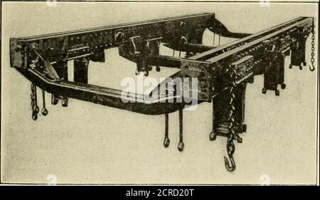 . American ENGINEER and Railroad journal . la motion est ensuite transférée à et à laquelle le ressort hélicoïdal résiste. Le mouvement de la tête du coupleur tournant autour de son pivot est également transféré à ces leviers par les côtés de la cavité dans la tête entrant en contact avec l'elever et le déplaçant contre la résistance du ressort. Ce ressort sert de centreur pour la barre d'attelage et la tête de coupleur. Pour éviter tout problème avec les raccords de désaccouplement lorsque le solarge présente un certain mouvement, ils ont été rasés à un levier coudé pivoté autour de la barre de traction intérieure Banque D'Images