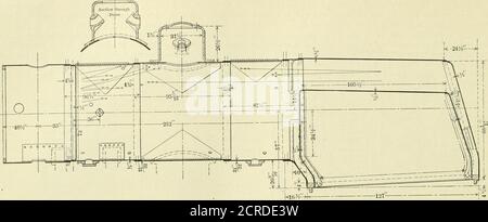 . American ENGINEER and Railroad Journal . m² de surface de chauffage à 1 cu. Ft. De volume de bouteille les montre bien dans le Service poids total, lb poids sur les conducteurs. Son effort de traction, lb diamètre des conducteurs diamètre des cylindres course diamètre de la chaudière pression de vapeur, lb conduite de la base de roue rigide : base de roue surface de chauffage totale, pi2. Surface de grille, pi² B. D. facteur chauffage- surface -*- cylindres de volume. Surface de la grille -=- cylindres de volume poids total -*- surface de cicatrisation totale ■ 21 %■ presse-attelage 355,000 302.650 316,000 263,350 71, r 57,9411 55 55 i et 33 20 et 31 32 3 Banque D'Images