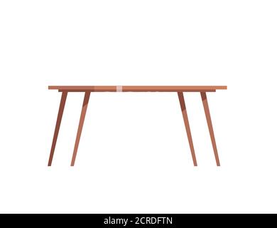 Table en bois mobilier de ménage illustration vectorielle plate isolée sur blanc arrière-plan Illustration de Vecteur