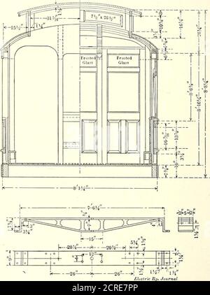 . Journal de chemin de fer électrique . Paiement à la caisse – transport de voitures. Depuis décembre 7, l'entreprise a construit 26 morecars. L'intention de la société est que toutes les nouvelles voitures utilisées en ville doivent être de ce type, à condition que les wagons de la version complète le fassent aussi bien que prévu. L'entreprise ne pourra pas sous-estimer la reconstruction de ses vieilles voitures, car ce serait un processus très coûteux compte tenu des conditions d'exploitation qui ont précédé vail à Atlanta. Les nouvelles voitures sont de conception agréable et substantielle, comme illustré dans la demi-teinte, les coupes transversales, l'agencement du cadre et le plan de siège. Ils sont de 40 pieds. pas de plus de 8j4 po Banque D'Images