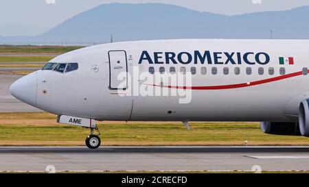Richmond, Colombie-Britannique, Canada. 31 juillet 2020. Un Boeing 737-800 AeroMexico (XA-AME) atterrit à l'aéroport international de Vancouver. Crédit : Bayne Stanley/ZUMA Wire/Alay Live News Banque D'Images