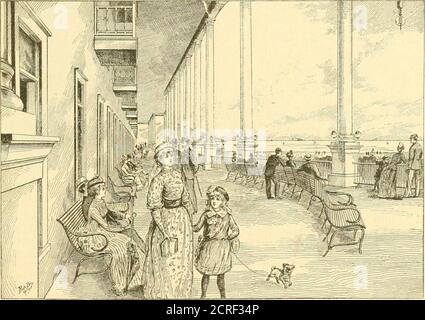 . Mackinac, l'île merveilleuse, Petoskey, traverse City et d'autres stations d'été du nord du Michigan . sprouvé par les nombreuses nouvelles et élégantes maisons d'été récemment érigées. Ithas une salle de réunion pour les services et les divertissements. Il y a un grand hôtel de luxe avec un service admirable. Le chemin de fer qui traverse l'arrière du parc fournit des trains horaires vers et depuis Petoskey et HarborSprings, et les ferries à vapeur touchent des itspiers allant dans les deux sens. UNE TERRE DE MAISONS D'ÉTÉ. 17 CHARLEVOIX. Cette ville, avec un nom historique en l'honneur de l'un des navigateurs earHest I->ench dans cette région, est seulement eigh Banque D'Images