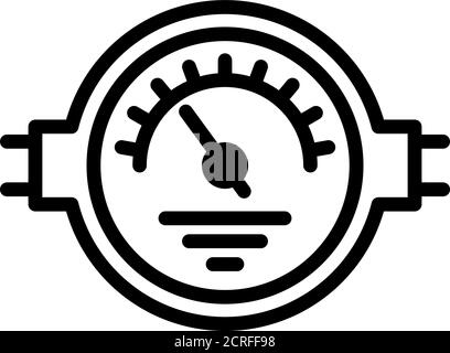Icône de contrôle du manomètre, style de contour Illustration de Vecteur