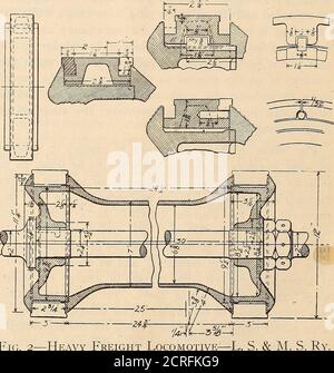 . Maître mécanicien de chemin de fer [microforme] . rtionof the smokebox en dessous du fond de la pile est sepa-évalué à partir du reste par un diaphragme horizontal de sorte que l'effet de la pile est le même que celui de one46^ ins. Haut. La pile a été conçue selon la formule du professeur W. F. M. Goss, résultant de ses récentes expériences. La conception de la base d'échappement et de la buse a été soigneusement mise en place. Il est illustré à la Fig. 1, et comme le saule le voit, il a des côtes croisées à travers le centre sur la comptabilisation de sa grande taille. La base à bride est de 24 x 22 in. Etle diamètre de la buse est de 6 % in. La soupape ge Banque D'Images