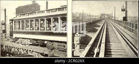 . Journal de chemin de fer électrique . er une voiture passe sur la section de réglage, et comme il passe 42 ELECTRIC RAILWAY JOURNAL. [Vol XXXVII. Non. I. le signal et entre dans le bloc, le sémaphore se déplace vers la position horizontale et affiche une lumière rouge la nuit, indiquant Stop. Le signal reste dans cette position tant que le bloc reste occupé. Si l'appareil devait être perturbé, l'un ou l'autre des trois aurait lieu : d'abord, le sémaphore fonctionnerait immédiatement par gravité jusqu'à la position d'arrêt et le resterait jusqu'à ce que les réparations soient effectuées ; ensuite, le signal fonctionnerait pour fournir^ protection pour le déplacement inverse Banque D'Images