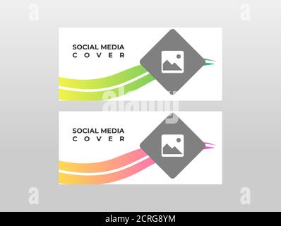 Modèle de vecteur de couverture de média social abstrait simple Illustration de Vecteur