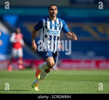 Neal Maupay lors du match de la Premier League au stade AMEX de Brighton. BRIGHTON v ARSENAL. CRÉDIT PHOTO PREMIER LEAGUE : © MARK PAIN / ALAMY Banque D'Images