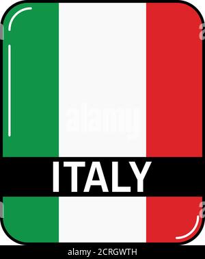 Icône avec le drapeau italien dans le style linéaire plat. Un concept de conception pour les sites Web et la polygraphie. Illustration de Vecteur
