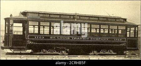 . Journal de chemin de fer de la rue . FIGURE 17.—VOITURE OUVERTE DE SÉRIE, ST. LOUIS TRANSIT CO. FIGURE 18.—VOITURE FERMÉE STANDARD, ST. LOUIS TRANSIT CO Banque D'Images