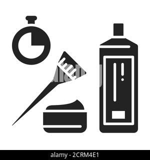 Procédure pour la restauration des cheveux, botox, icône de kératine. Traitement des cheveux. Services de coiffeur. L'industrie de la beauté. Pictogramme pour page Web, Promo. INTERFACE UTILISATEUR UTILISATEUR UX Illustration de Vecteur