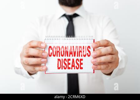 Texte écrit de mot coronavirus maladie. Photo d'entreprise présentant défini comme une maladie causée par un nouveau virus modèle SARSCoV2 montrant différents vides Banque D'Images