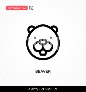 Icône de vecteur simple Beaver. Illustration moderne et simple à vecteur plat pour site Web ou application mobile Illustration de Vecteur