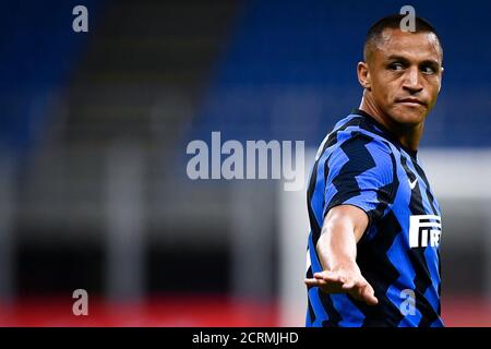 Milan, Italie. 19 septembre 2020. MILAN, ITALIE - 19 septembre 2020 : Alexis Sanchez du FC Internazionale gestes pendant le match de football amical d'avant-saison entre le FC Internazionale et Pisa SC. Le FC Internazionale a remporté 7-0 victoires au-dessus de Pisa SC. (Photo de Nicolò Campo/Sipa USA) crédit: SIPA USA/Alay Live News Banque D'Images