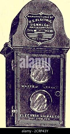 . Journal de chemin de fer de la rue . SIGNAL ÉLECTRIQUE : CHEMINS DE FER.. QUR système de SIGNAUX DE BLOC est insiccessfil fonctionnement sur a.bout un Kvin-dred e^nd cinquante routes électriques dans ce pays et à l'étranger. Nous les avons fait quatre ans ONT ÉTÉ TESTÉS ET SE SONT AVÉRÉS SATISFAISANTS ÉCRIRE POUR LES PARTICULARS COMPLETS. LES FABRICANTS D'ILLUMINATEURS DE SIGNALISATION AUTOMOBILE HENDERSONS représentés dans CKIC&Go par PORTER & lt;& BERG. ITED STATES ELECTRIC SIGNAL CO, 20 WESTWOOD ST. WEST NEWTON. 194 STREET RAILWAY JOURNAL. Banque D'Images