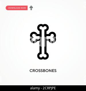 Icône de vecteur simple Crossbone. Illustration moderne et simple à vecteur plat pour site Web ou application mobile Illustration de Vecteur