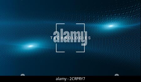 Arrière-plan technologique abstrait avec caractères futuristes filaires et encadrés Banque D'Images