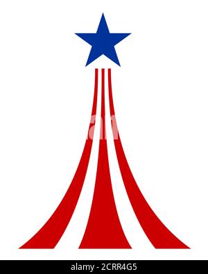 Symbole américain étoile et rayures conceptuelles isolées Illustration de Vecteur