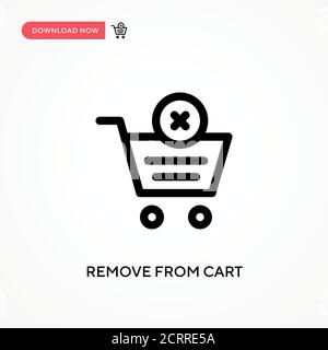 Supprimer de l'icône de vecteur simple du panier. Illustration moderne et simple à vecteur plat pour site Web ou application mobile Illustration de Vecteur