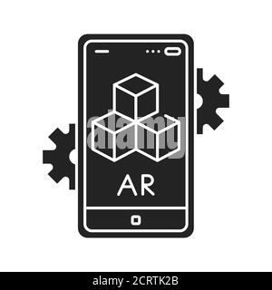 Icône de glyphe noir de la plate-forme de visualisation 3D interactive. Pictogramme pour page Web, application mobile, Promo. Élément de conception UI UX GUI. Illustration de Vecteur